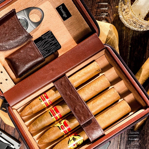 Personalized Cigar Set Gift for Men Husband Cigar Case Etsy