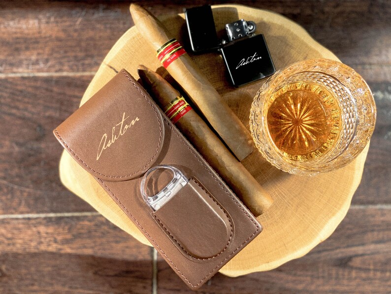 Personalized Cigar Travel Case Groomsmen Gift Gifts for Men Etsy
