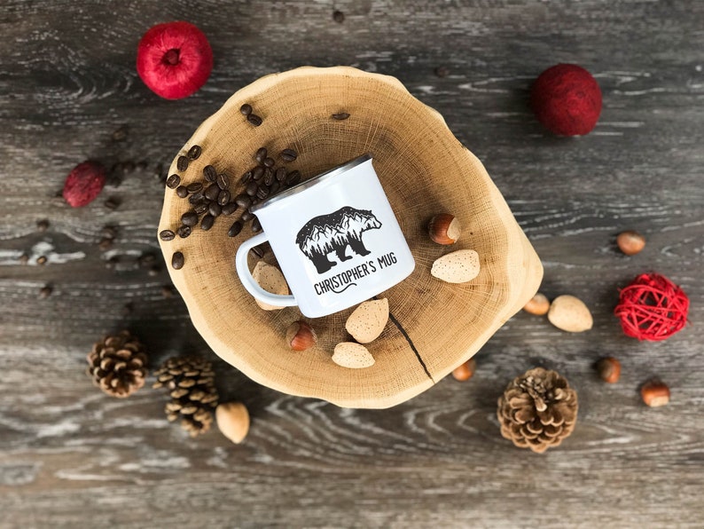 Christmas Mug Gift, Car Mug, Unique Mug, Camping Mug, Enamel Mug, Xmas Gift, Gift For Friend, Christmas Present, Gift Idea, Coffee Mug, Gift image 4