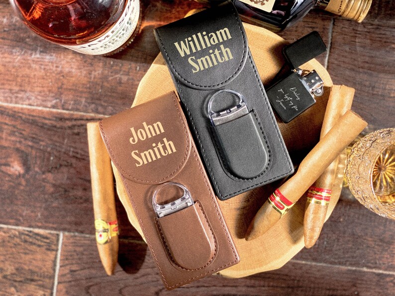 Personalized Cigar Travel Case Groomsmen Gift Gifts for Men Etsy