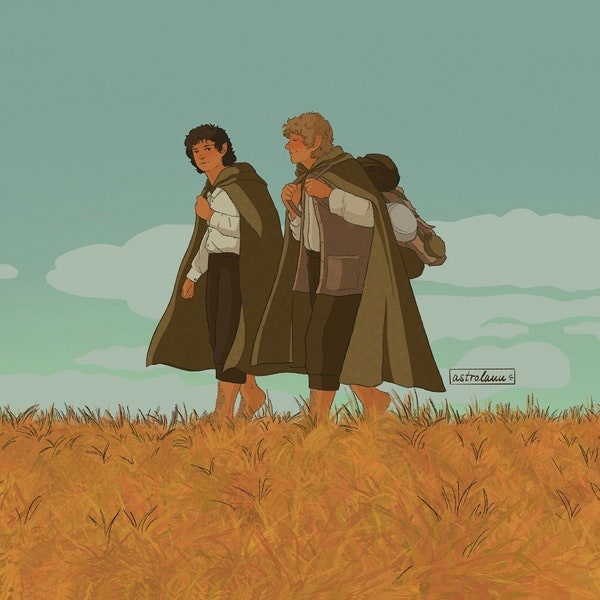 Frodo and Sam (Lord of the Rings) Art Print A6