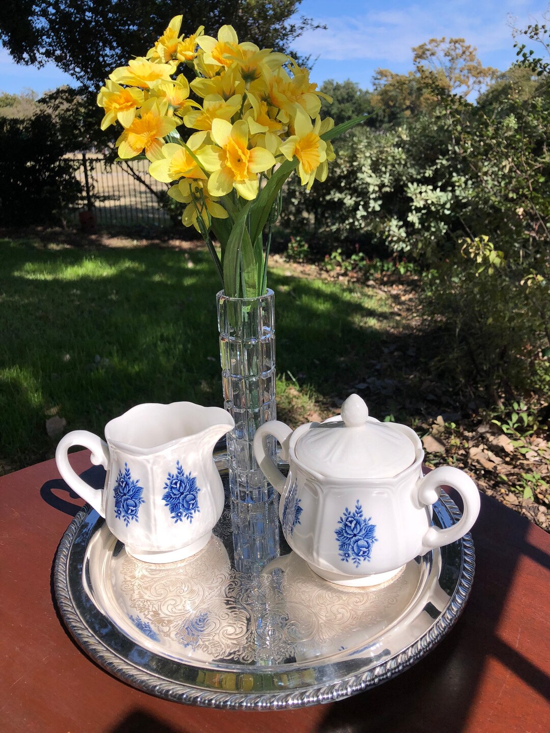 Blue and White Cream and Sugar Set, Mayhill Federalist Ironstone Etsy