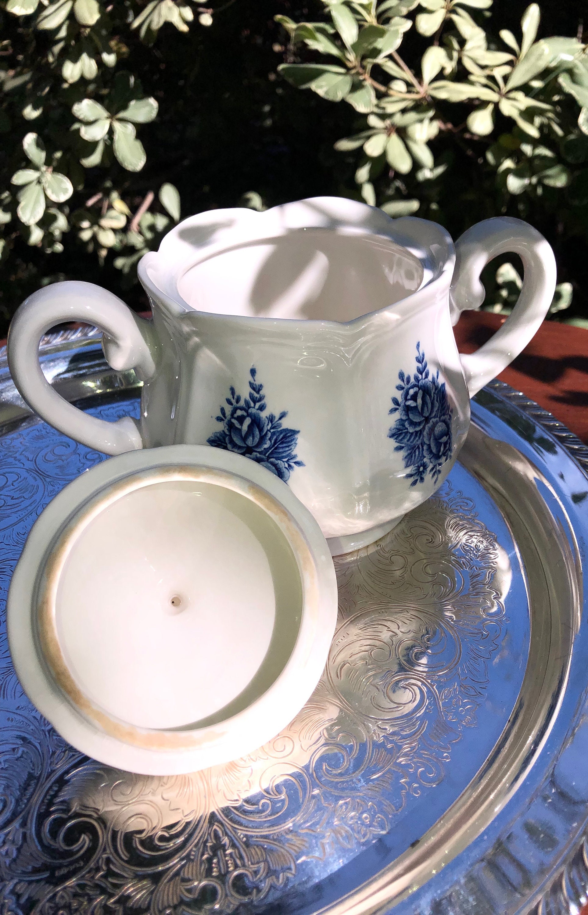 Blue and White Cream and Sugar Set, Mayhill Federalist Ironstone Etsy UK
