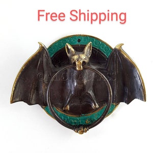 ON SALE Brass Light weight Amazing Solid Brass Door Knocker Bat Wings Ring Heavy 17cm Pull Handle banger grab hand made 7" handle kumbasari