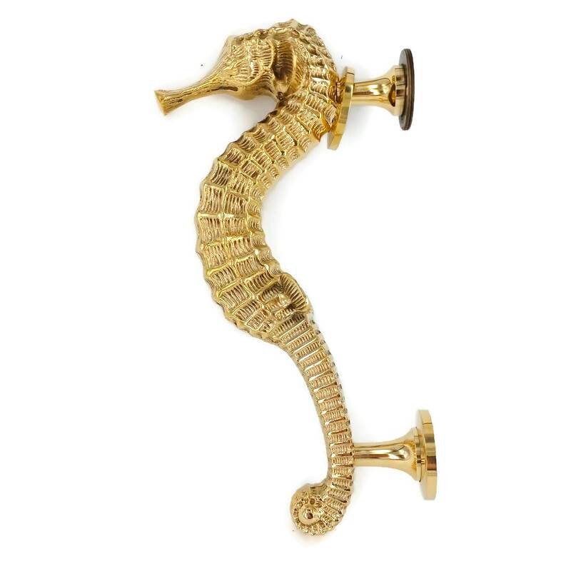 2 Very heavy Brass Seahorse DOOR Handle 12 inch very | Etsy