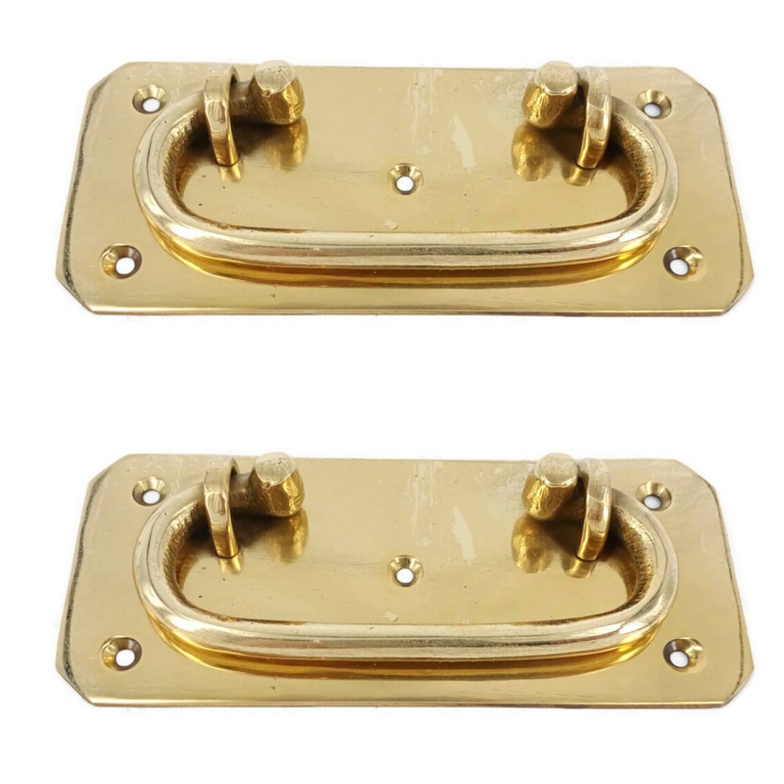 2 Brass Medium Box Handle Heavy 13cm 5.3cm Wide Solid Pulls Etsy UK