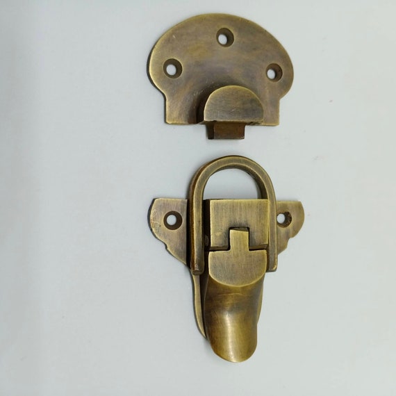 Long Antique Brass Trunk Lock