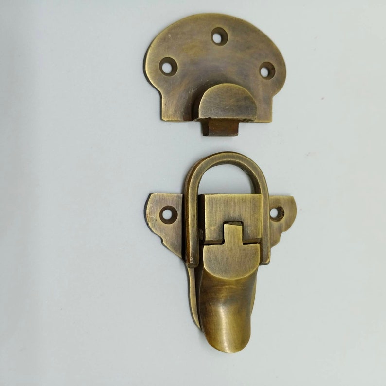 Solid Brass Large Trunk Catch Hasp Latch for Suitcase Box Old Etsy