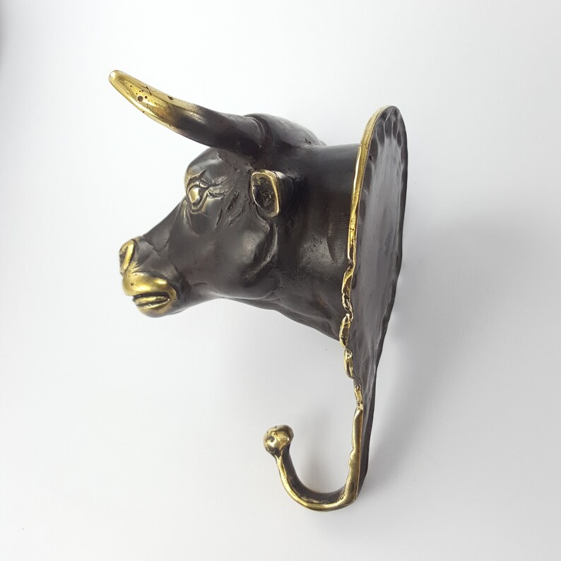 Brass Large 6 Inch 15cm Cow Steer Bull Head Hook Pull Etsy