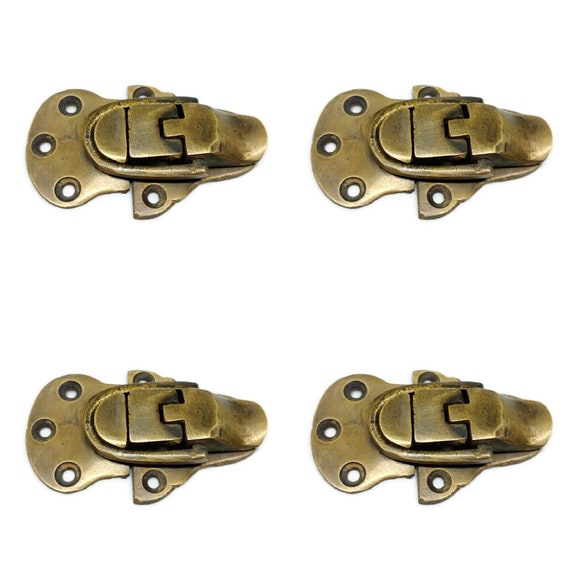 2 small 2.12 Trunk Catch Hasp latch for Suitcase box old Style Lock 6.5 cm Solid Heavy brass vintage deco style