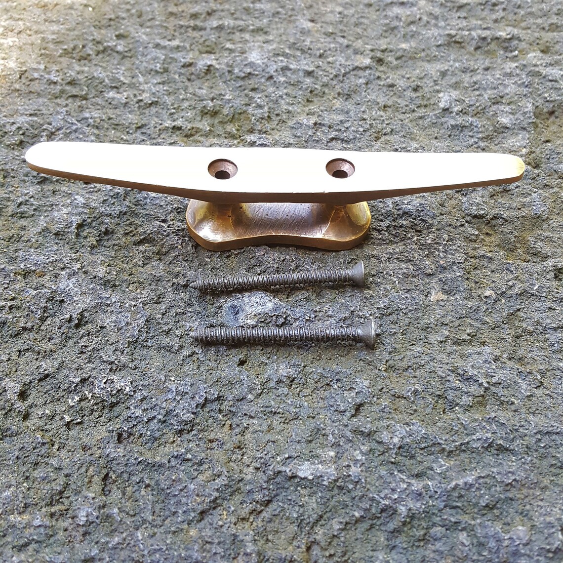 2 brass hand cast 5.1/2 Cleat Tie Down Rope Solid Heavy Etsy