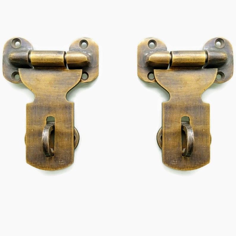 2 Brass Heavy Strong Small 8 Cm Brass Hasp Staple Latch Catch Etsy UK