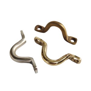 4 CLEAT LOOPS small solid brass 2.1/2 inch Hand Cast 6.5cm Rope Solid Heavy Brass Hooks Jetty Boat Strong Hooks cleats hand made image 9