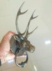 Heavy Brass Large DEER stag Stunning 12' inch Large Heavy Horns Ring pull Door Knocker Vintage Look Solid heavy Brass Door Banger 30cm 