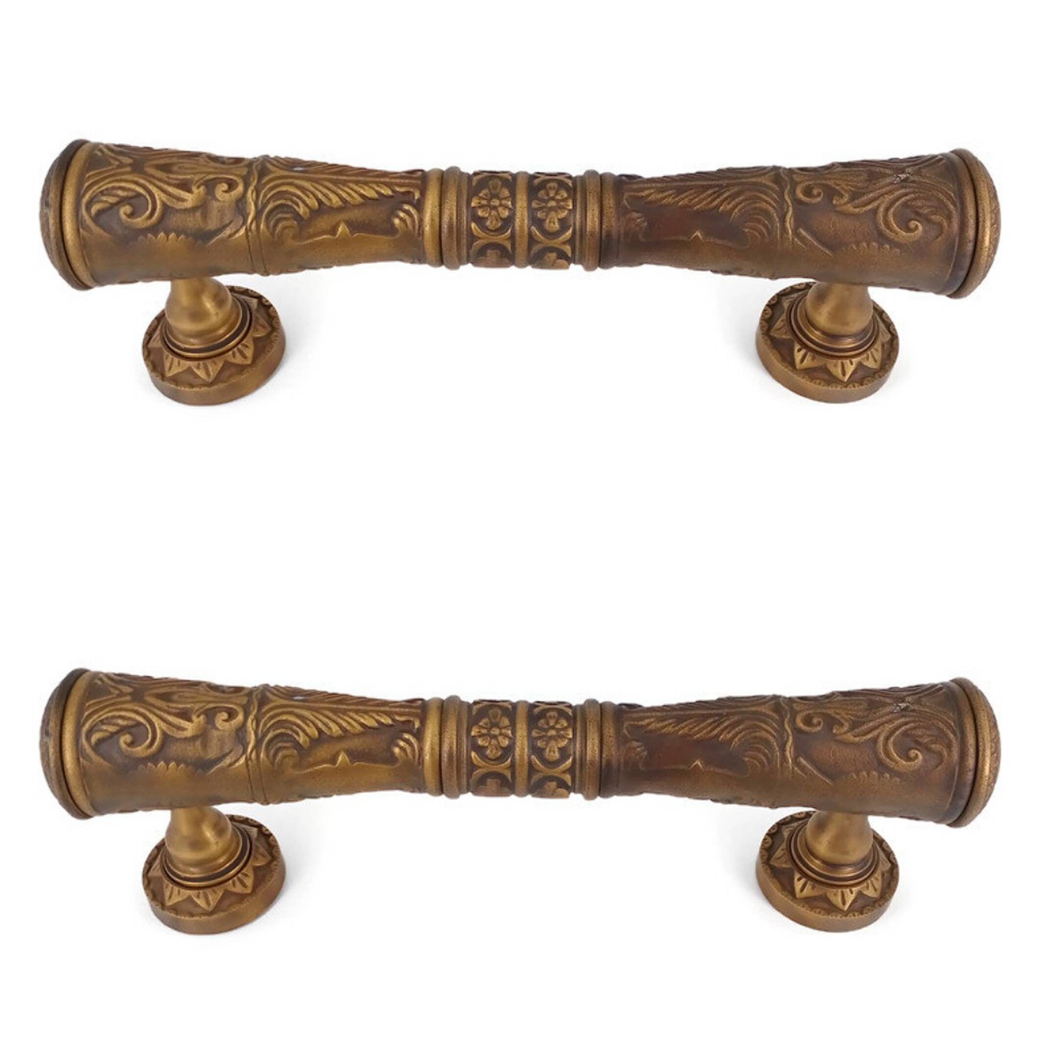 2 Large 33cm door handle cast heavy Brass Vintage Style Etsy