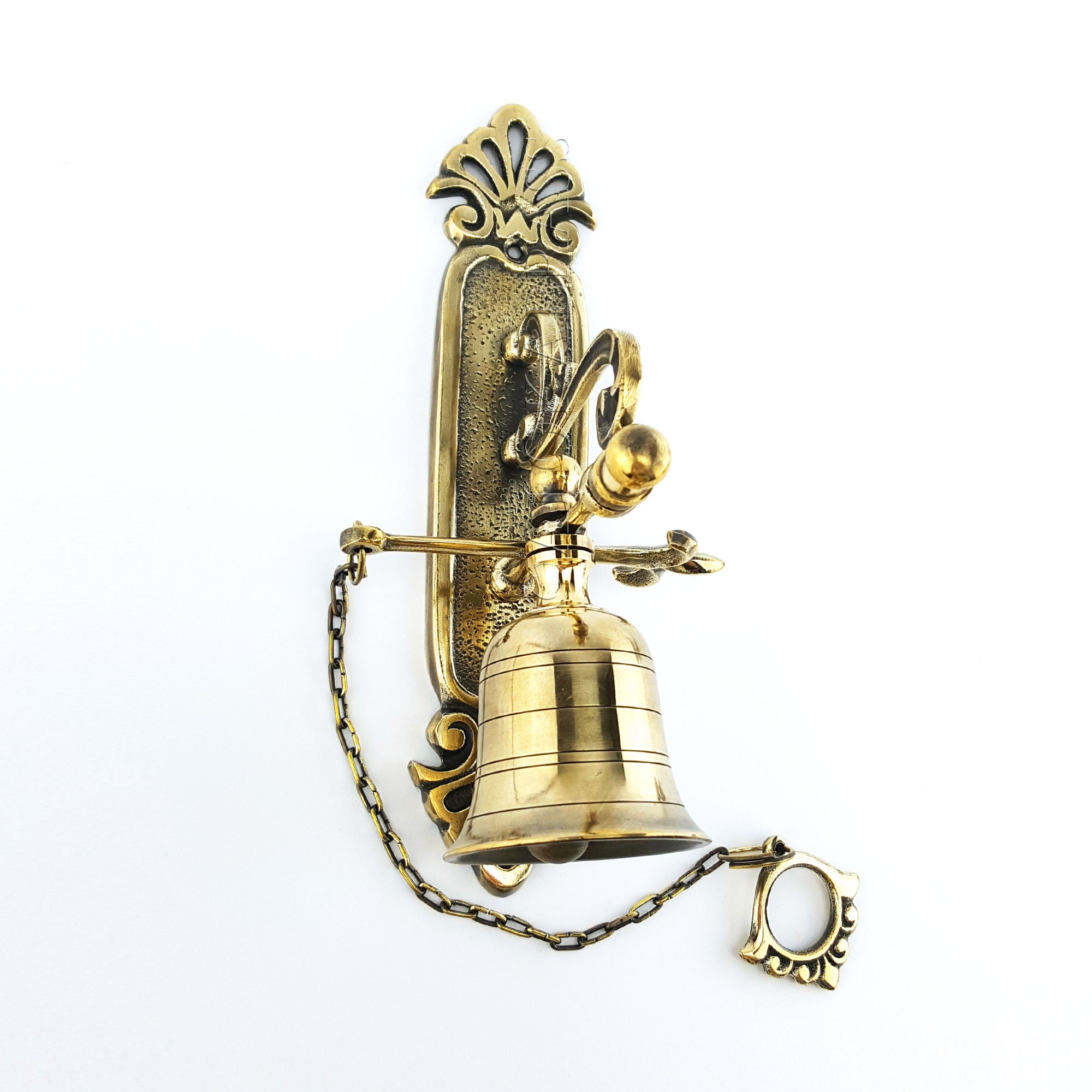 Big Brass Door Bell Wall Hanging Mount bell Nautical Brass Ship Loud Sound Decor Big Brass Door Bell Wall Hanging Mount bell Nautical Brass Ship Loud Sound Decor