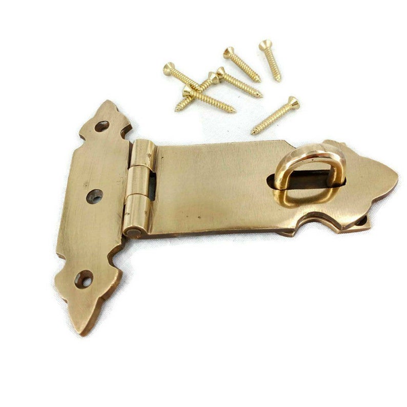 2 Large 12.7cm Brass Hasp Staple Latch Catch Old Style House Etsy