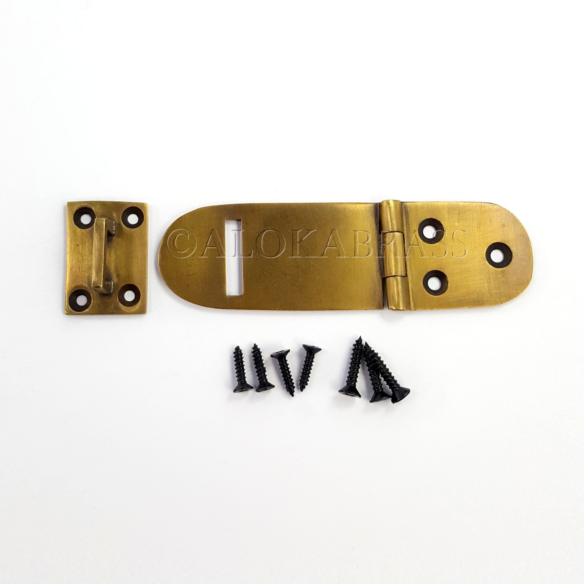 2 Small 10.5cm solid heavy Brass Hasp Staple Latch Catch Old Etsy