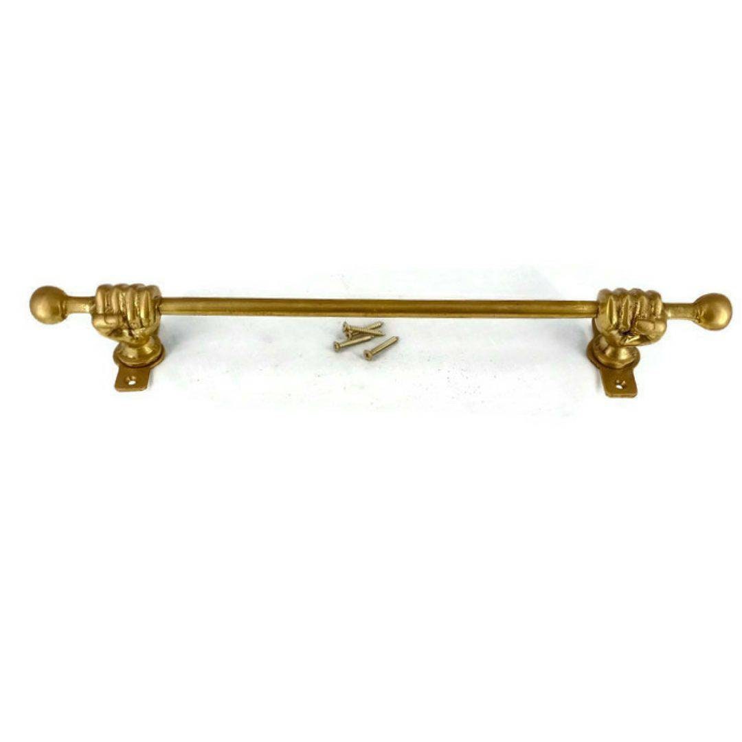 20inch Long Face Fixing Brass Fist Hand Towel Rail Rod Antique