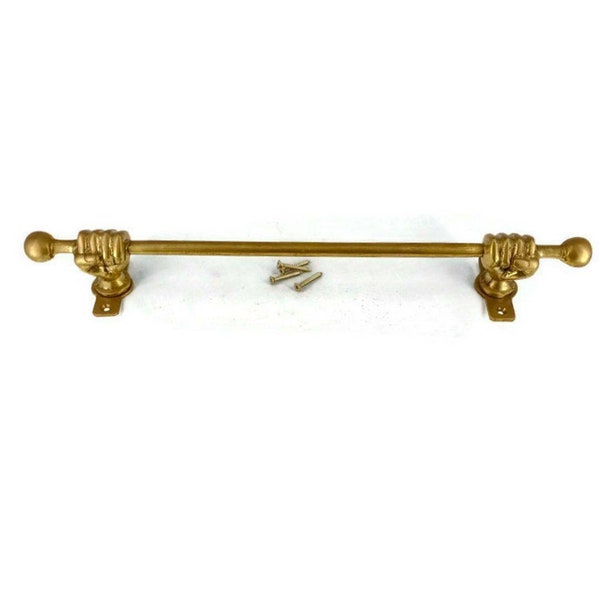 20”inch long face fixing brass Fist hand towel rail rod Antique Style Hook Old Style 50 cm frount Wall Mounted Hand Cast bathroom polished