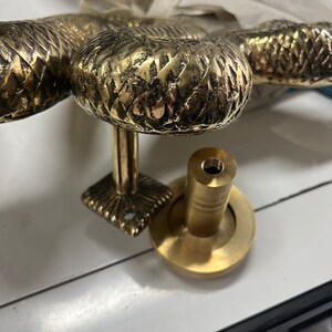 Pair Massive Brass 23.1/2 Inch Rustic Hand Made Large Grab Mojo Python ...
