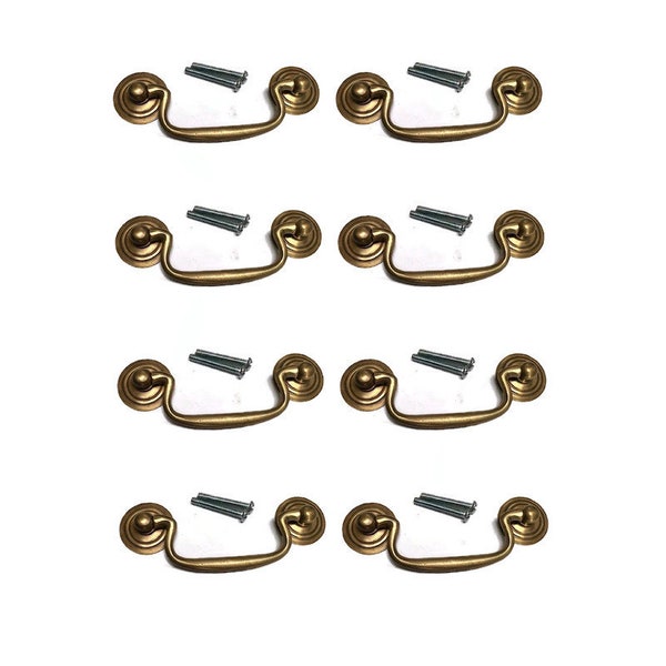 8 large 5” inch wide drop bale drop Knob drop Ring pull classic 12.5 cm Solid Brass Kitchen swing  Drawer Antique Style  cabinet handles