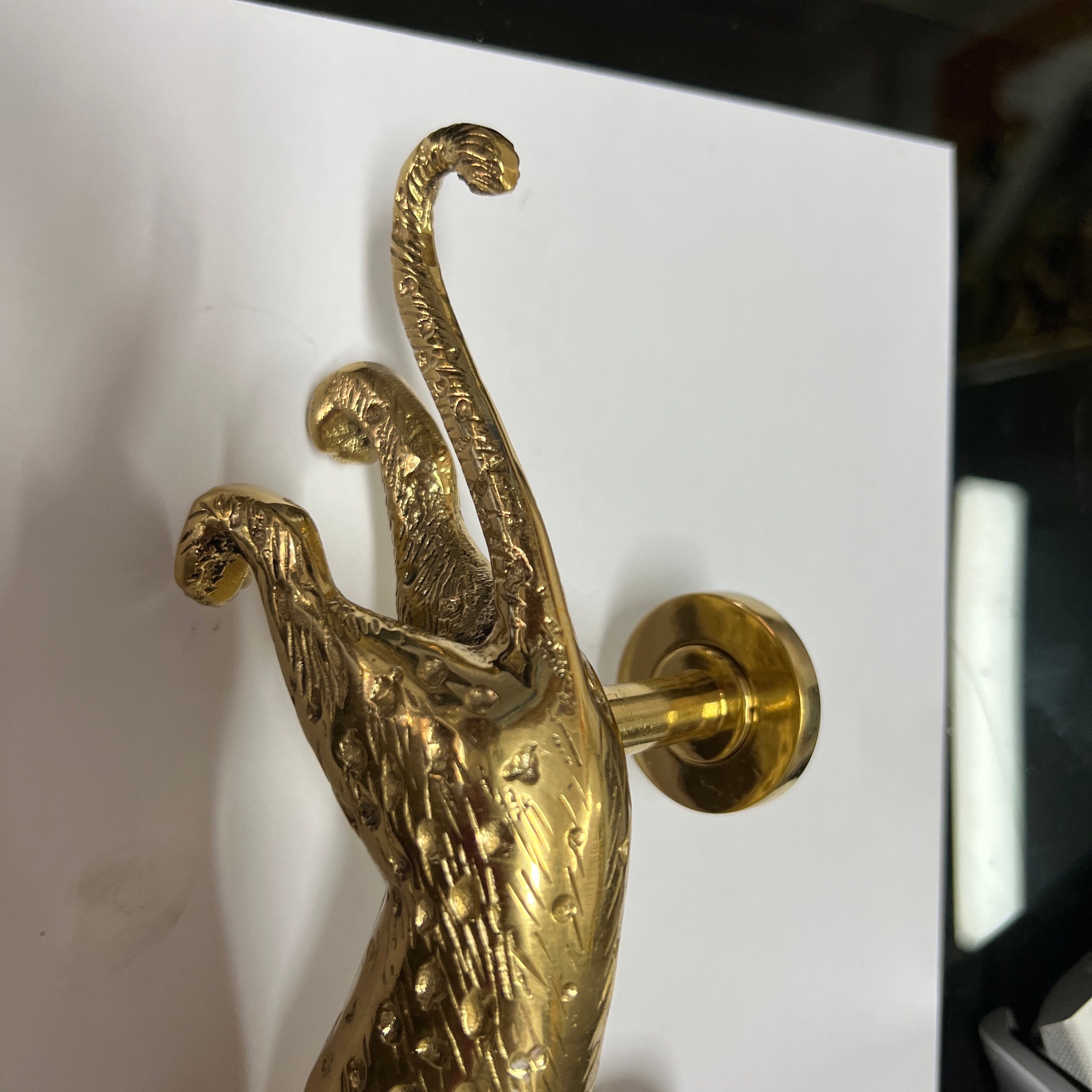Stunning LEOPARD CHEETAH Shape Curvy seaside 100% Brass Door Pull Handle  11 Grab Old Style 27 cm left or right available - Watson Brass - Javanese  Handicrafts & Accessories