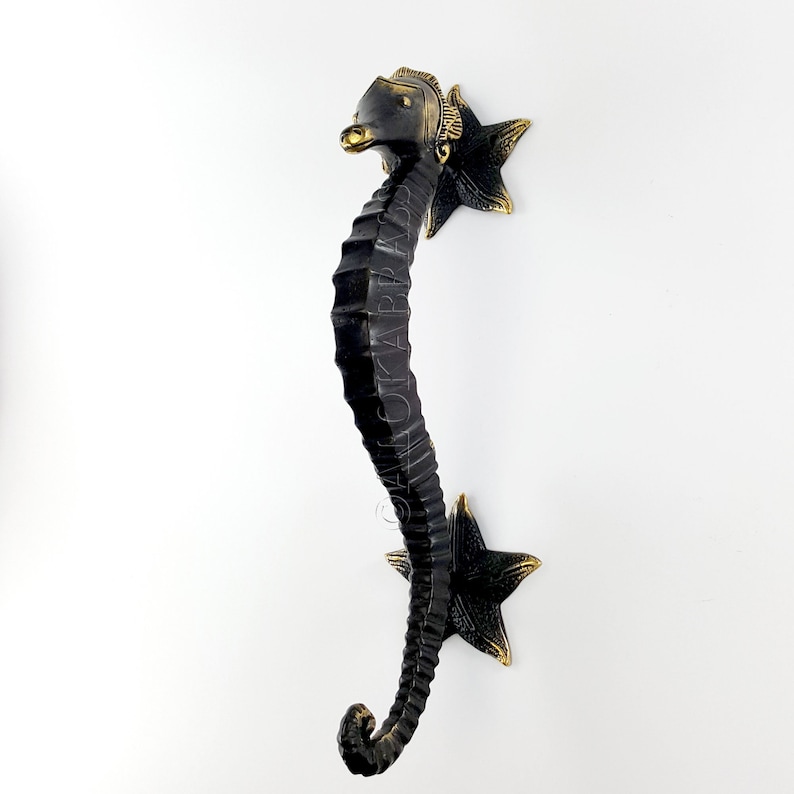 Brass Large 35cm Seahorse Star Door Handle Pull Antique Brass Etsy