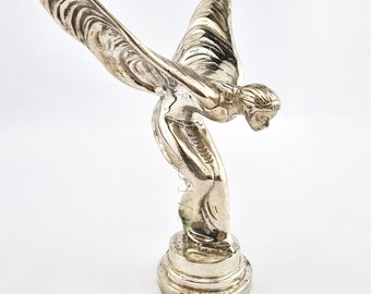 3D METAL ARGENT MASCOTTE BOUCHON DE RADIATEUR ROLLS-ROYCE Flying Lady Ornament 