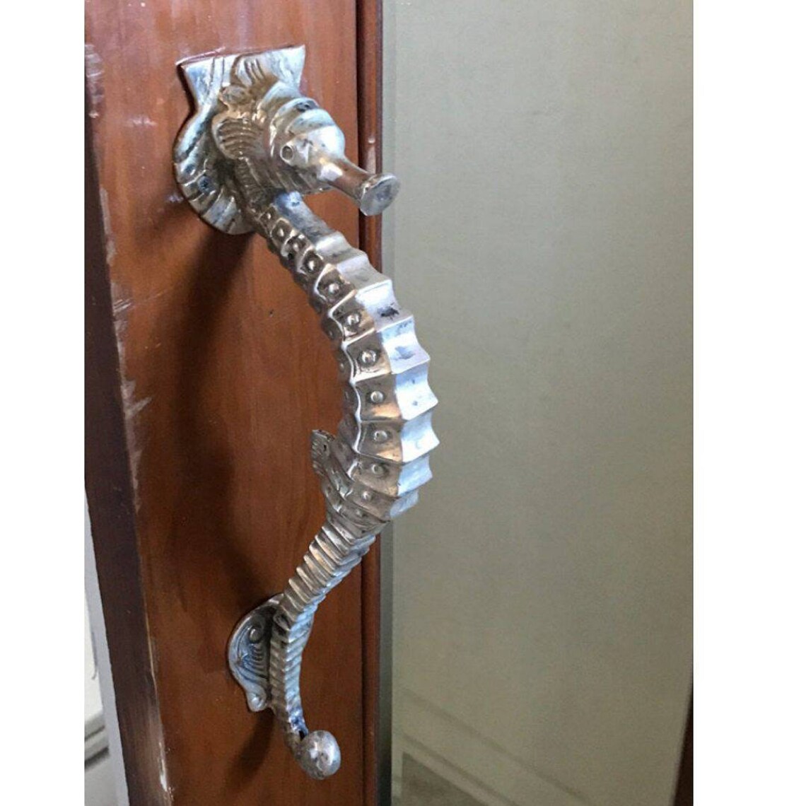 ON SALE 4 Brass Door Handles Select Your Colour Seahorse Etsy Australia