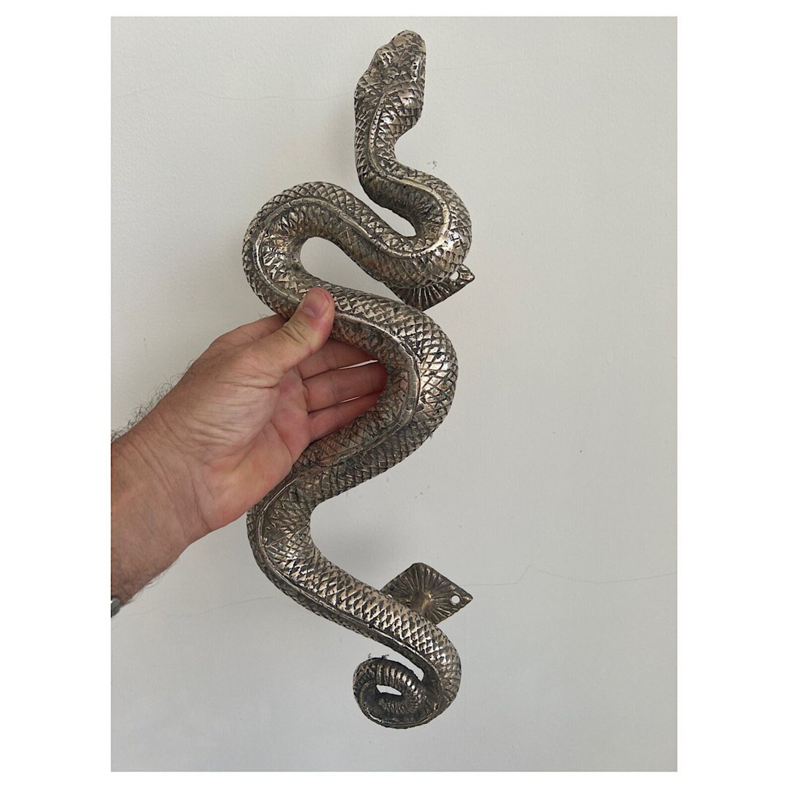 Large Brass RATTLE SNAKE Door HANDLE 16inches Amazing Etsy