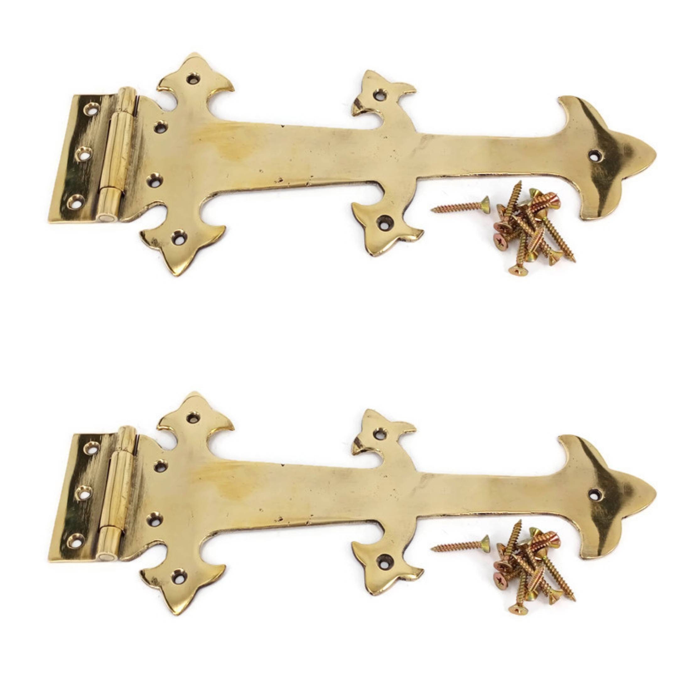 2 Brass Large 10 Inch Gate DOOR Hinges Vintage Old Style Etsy
