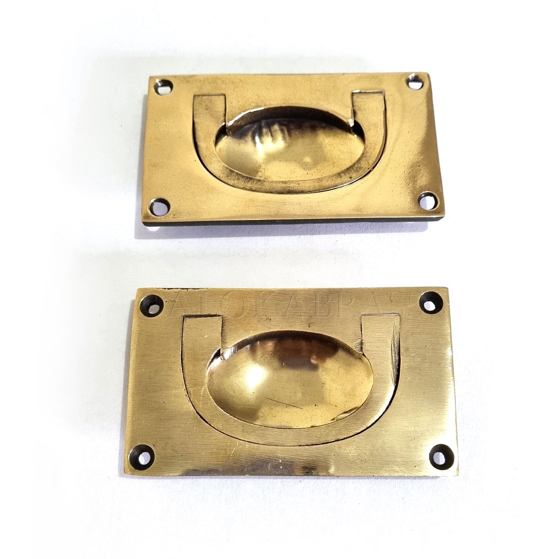 2 brass Heavy 6.5cm Recessed Pull Handle cast Box sea chest Etsy