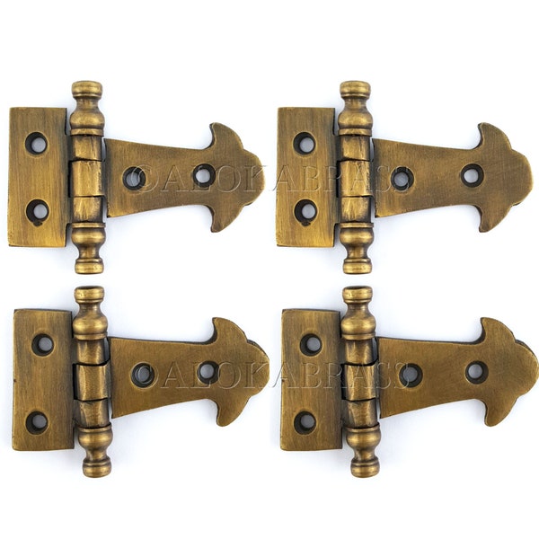 4 Cerniere in ottone massiccio Terminali Cerniere per piccole porte Cerniere stile vintage Ottone antico fuso massiccio 6,3 cm 2.1/2 "fatto a mano