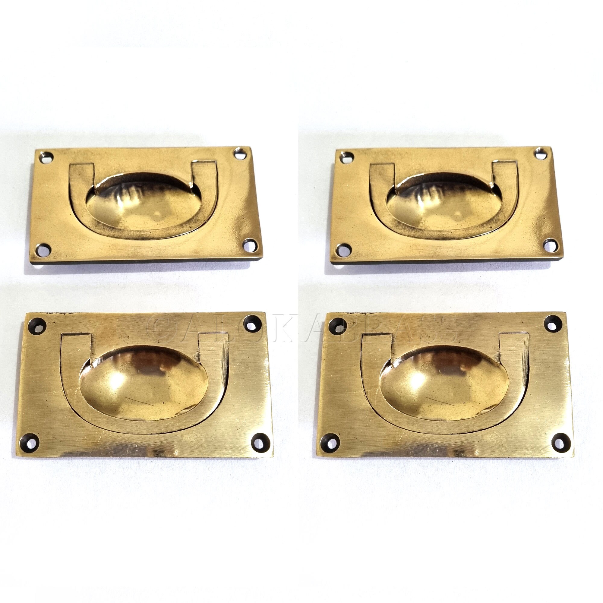 2 brass recessed Box Handle sea chest 9 cm Wide Solid Brass Etsy