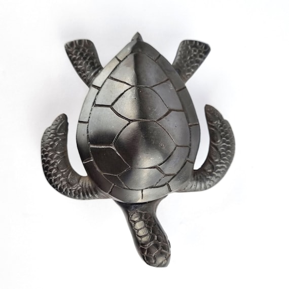 Massiv  Messing  Schlüsselanhänger  Schildkröte   4,5 cm 