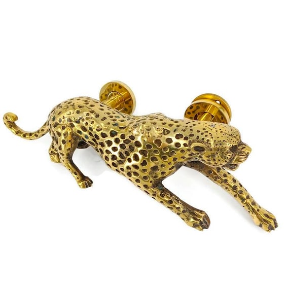 Right Facing Cheetah Solid Brass Magnificent Leopard Shape 11.1/2