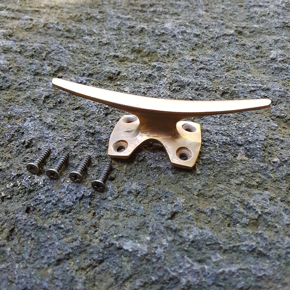 4 Brass Small 9 Cm Boat Ship Cleats Tie Down Rope Solid Heavy Etsy UK