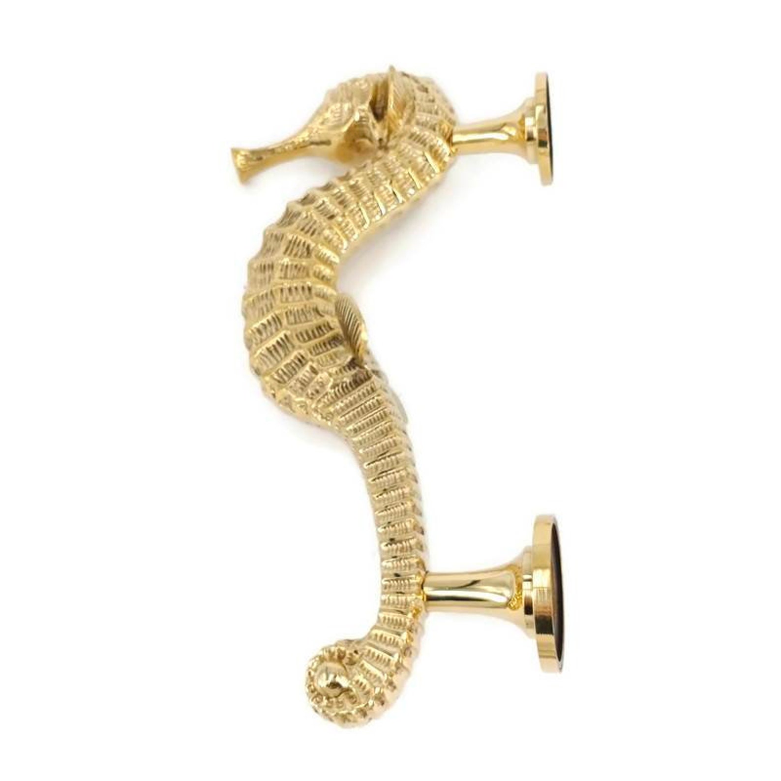 2 Very heavy Brass Seahorse DOOR Handle 12 inch very Etsy