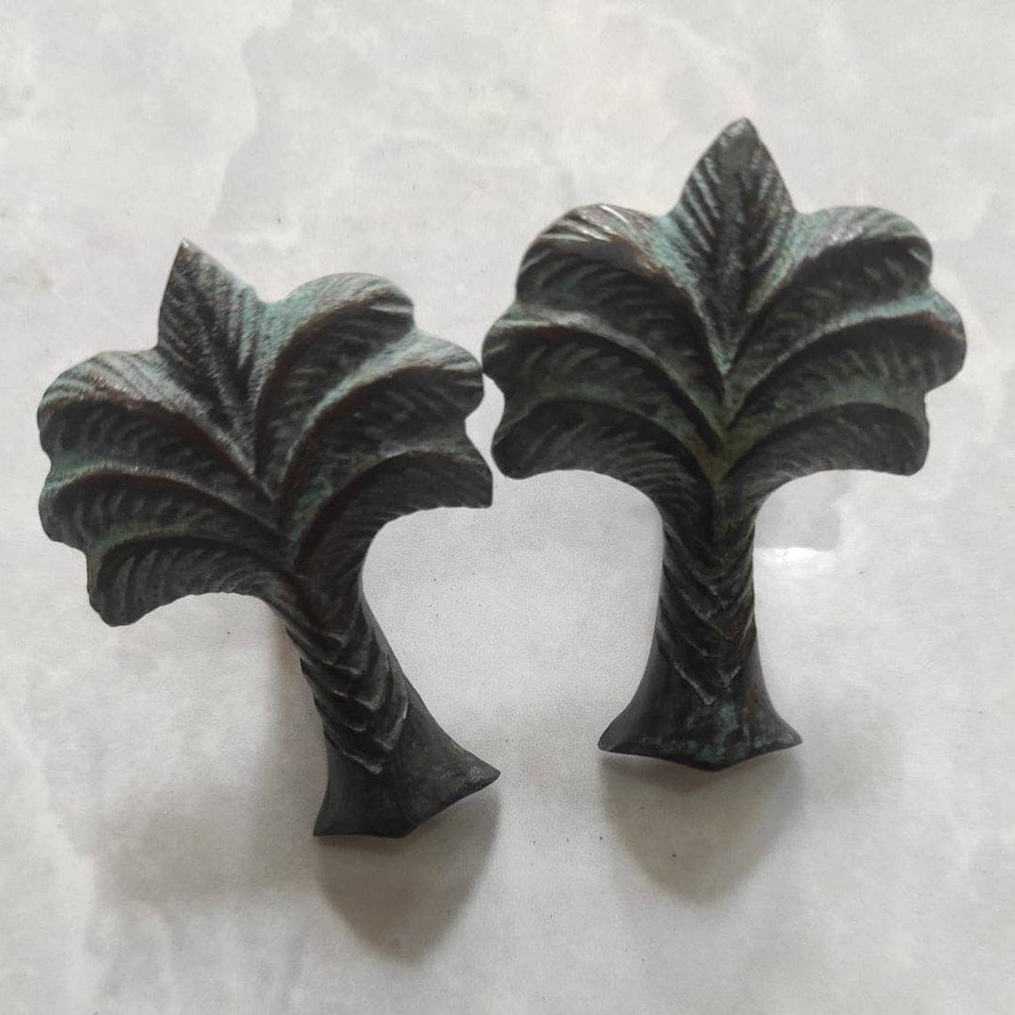 4 latón pequeña palmera de latón sólido de 6 cm perillas | Etsy