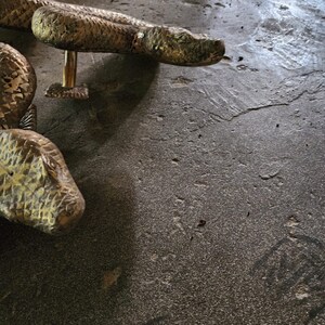 Pair Massive Brass 23.1/2 Inch Rustic Hand Made Large Grab Mojo Python ...