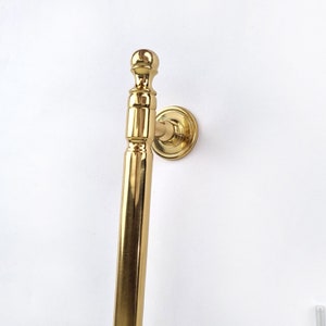 bolt fix solid brass 18 inch long Kitchen Cabinet Grab pulls 45cm Old vintage D Style Door Handle heavy Solid Brass Box lifts Pulls ILYA image 2