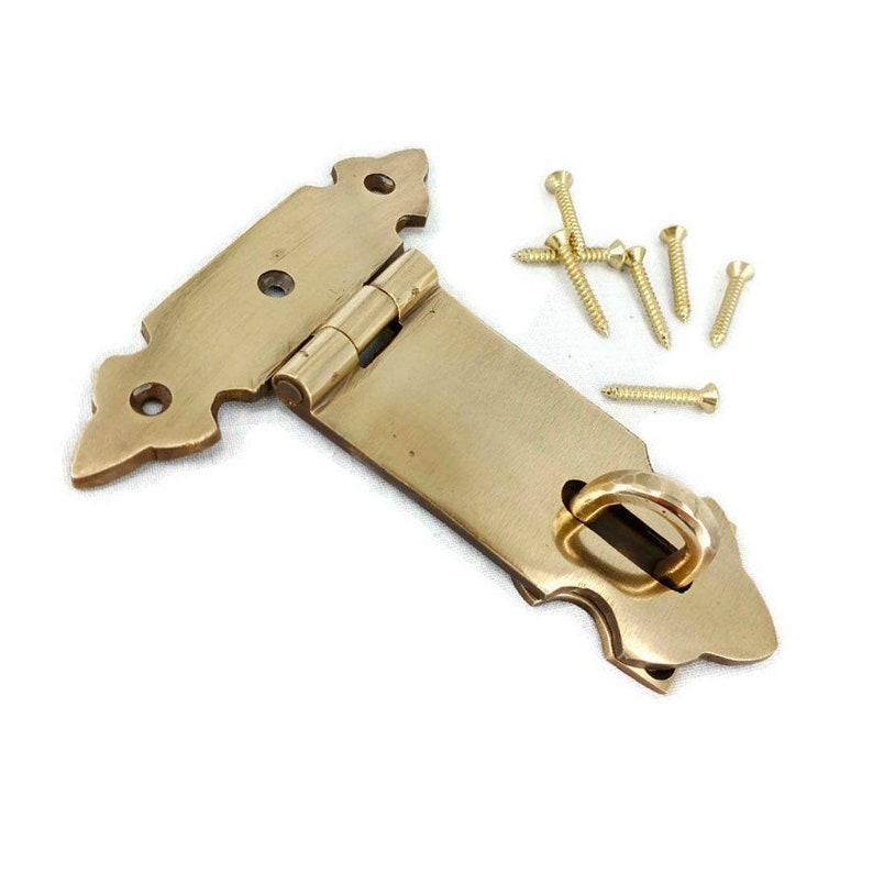 Solid Brass Large Heavy 12.7cm Brass Hasp Staple Latch Catch Etsy
