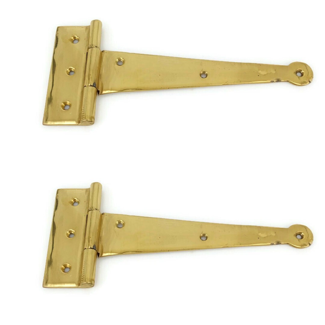 2 Solid Brass Medium 7 Inch Gate DOOR Hinges Vintage Old Style Solid