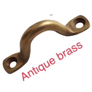 4 CLEAT LOOPS small solid brass 2.1/2 inch Hand Cast 6.5cm Rope Solid Heavy Brass Hooks Jetty Boat Strong Hooks cleats hand made Antique Brass