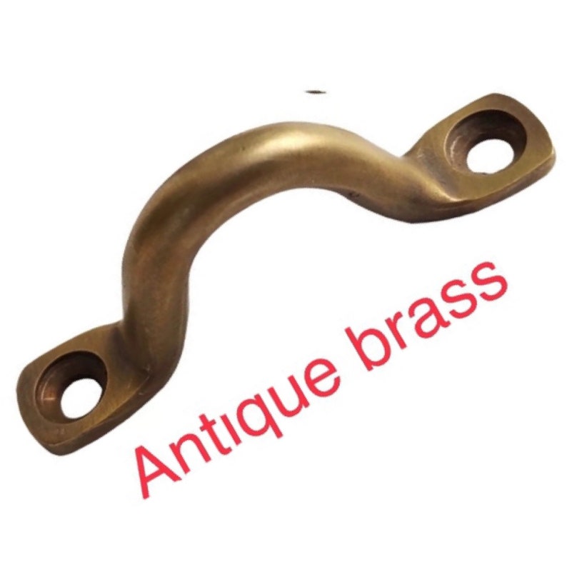 4 CLEAT LOOPS small solid brass 2.1/2 inch Hand Cast 6.5cm Rope Solid Heavy Brass Hooks Jetty Boat Strong Hooks cleats hand made Antique Brass