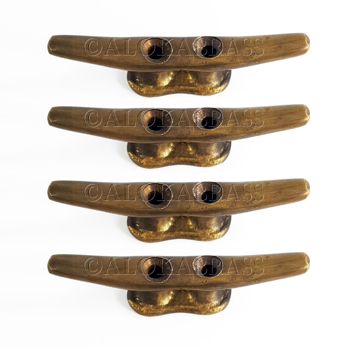 5 Brass Small Cleat Tie Down Small Rustic Rough Hand Cast 10.5 Etsy