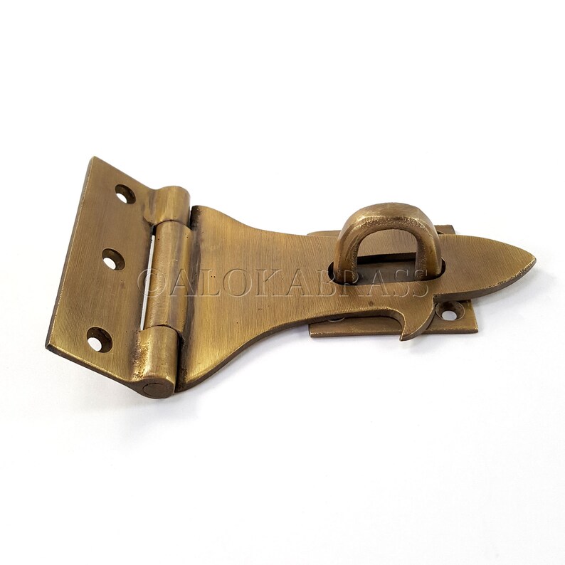 Solid Brass Box Hasp Staple 2 Side Handles Padlock Heavy Loop Etsy