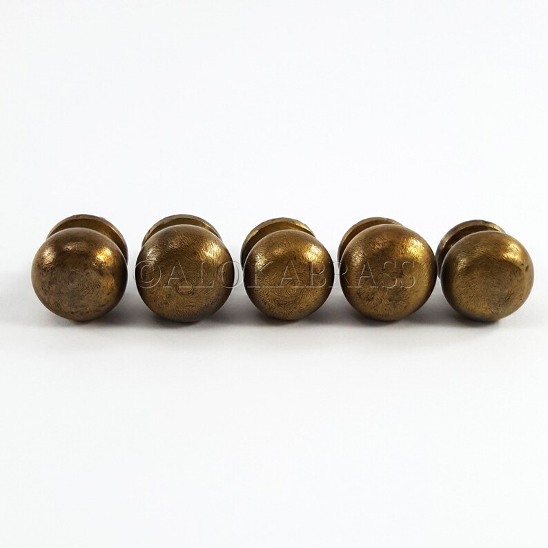 5 Brass Tiny 1/2 Inch Round Knob Solid Brass 13mm Knobs Etsy