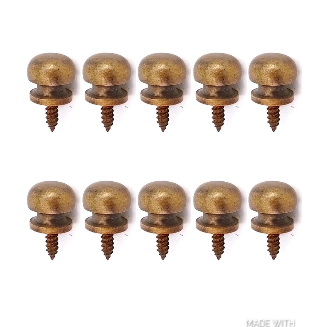 Solid Brass 10 Tiny 1/2 Inch Round Knob Solid Brass 13mm Knobs Small ...